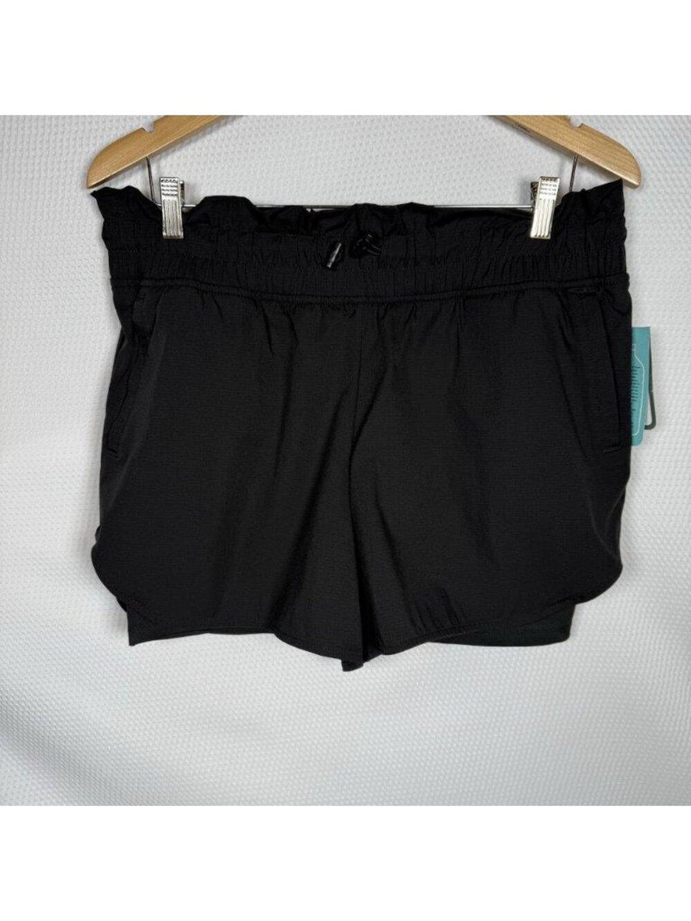 NWT MTA Sport Women's Black Layered Athletic Running Shorts Size Large